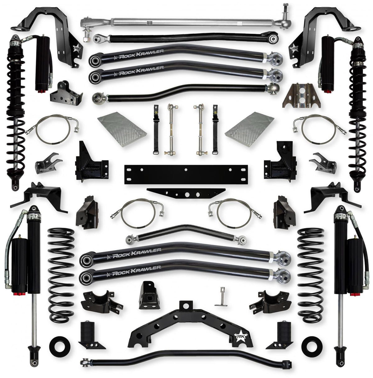 4.5 Inch X-Factor X2 Coilover Long-Arm Suspension System for Jeep Wrangler JK Comp Stage 2 Rock Krawler