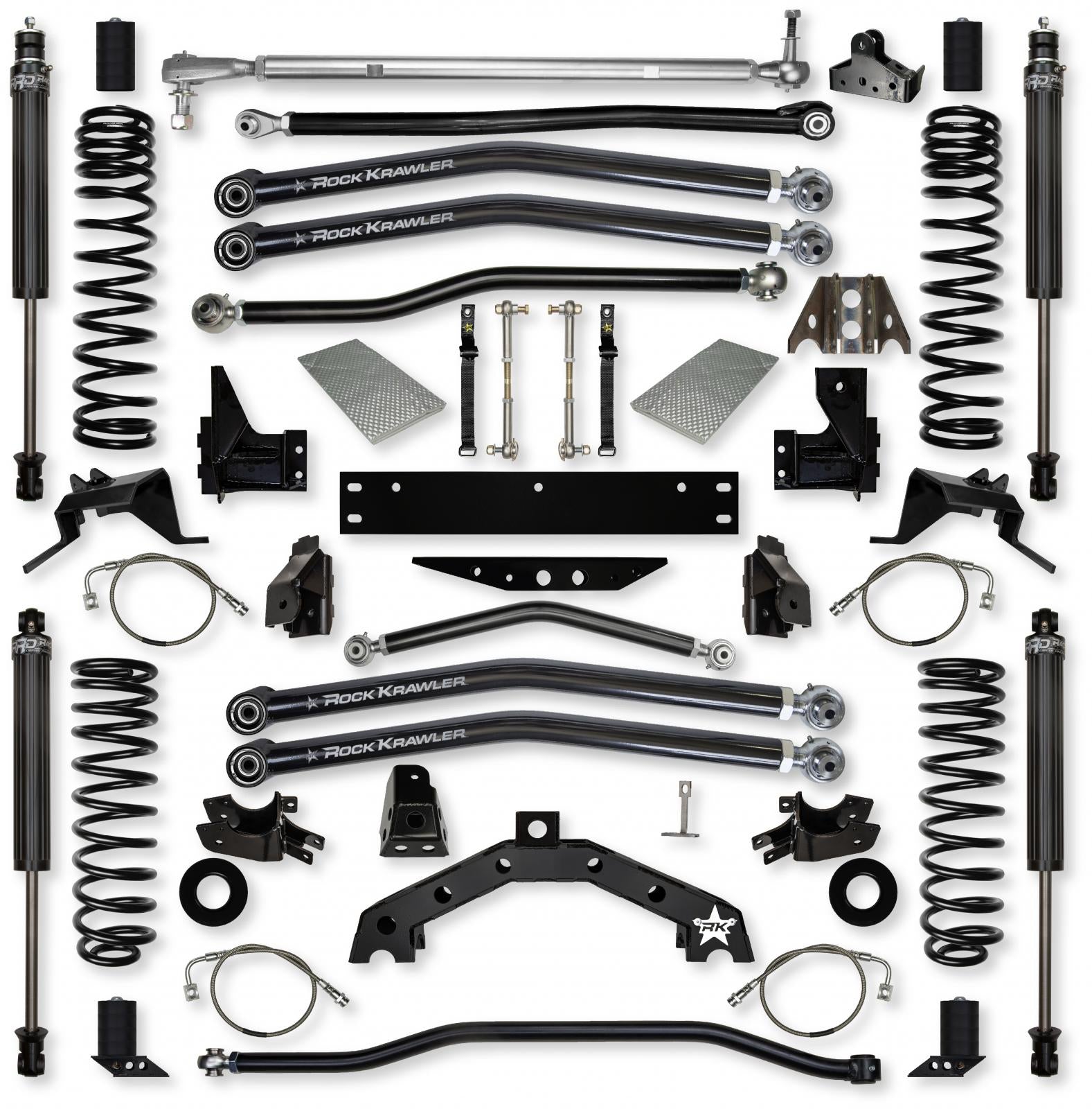 4.5 Inch X-Factor X2 Long-Arm Suspension System for Jeep Wrangler JK With IFP Shocks Rock Krawler
