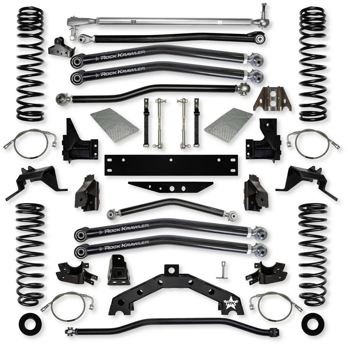 4.5 Inch X-Factor X2 Long-Arm Suspension System for Jeep Wrangler JKU With No Shocks Rock Krawler