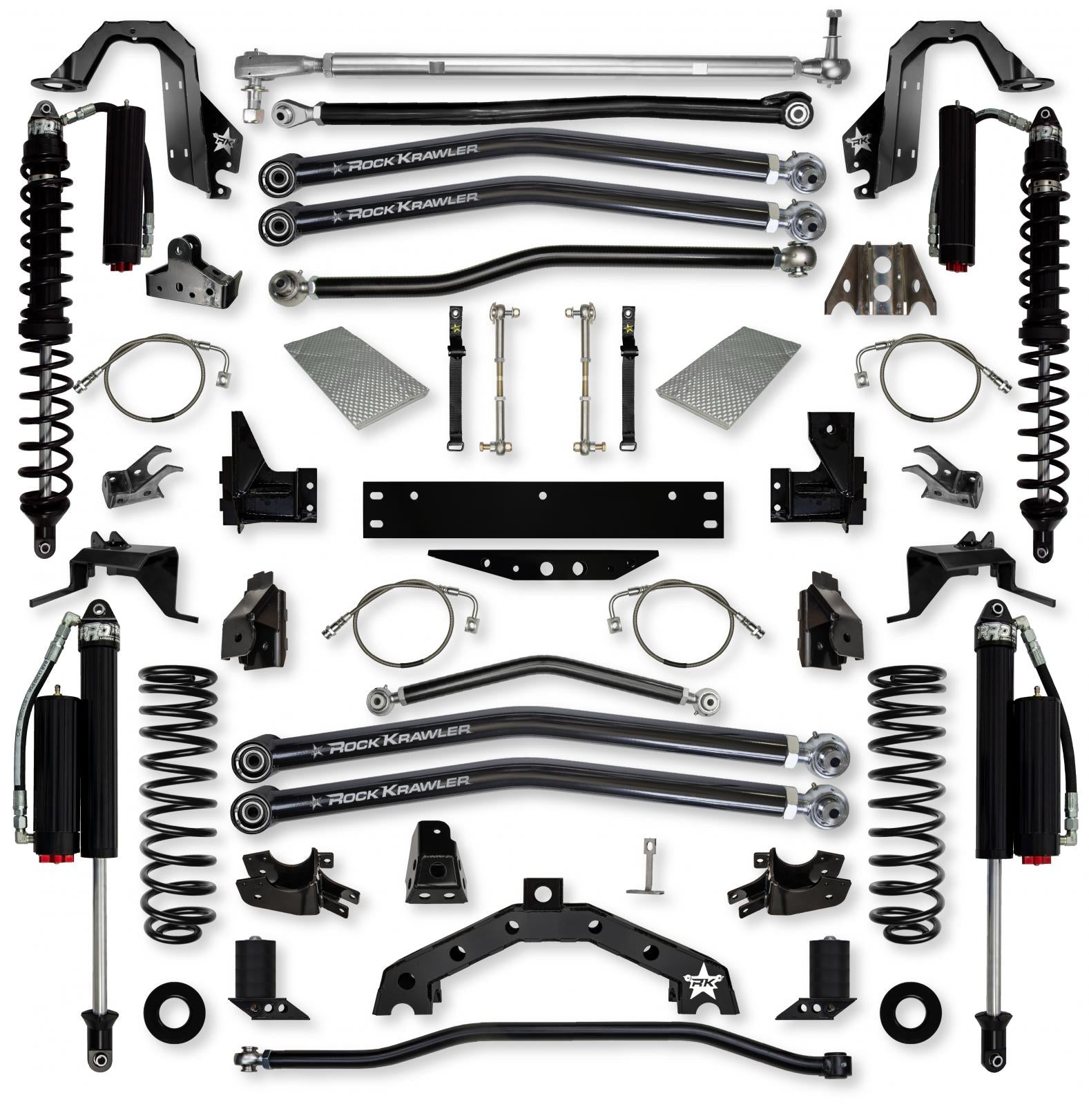 4.5 Inch X-Factor X2 Coilover Long-Arm Suspension System for Jeep Wrangler JKU Comp Stage 2 Rock Krawler