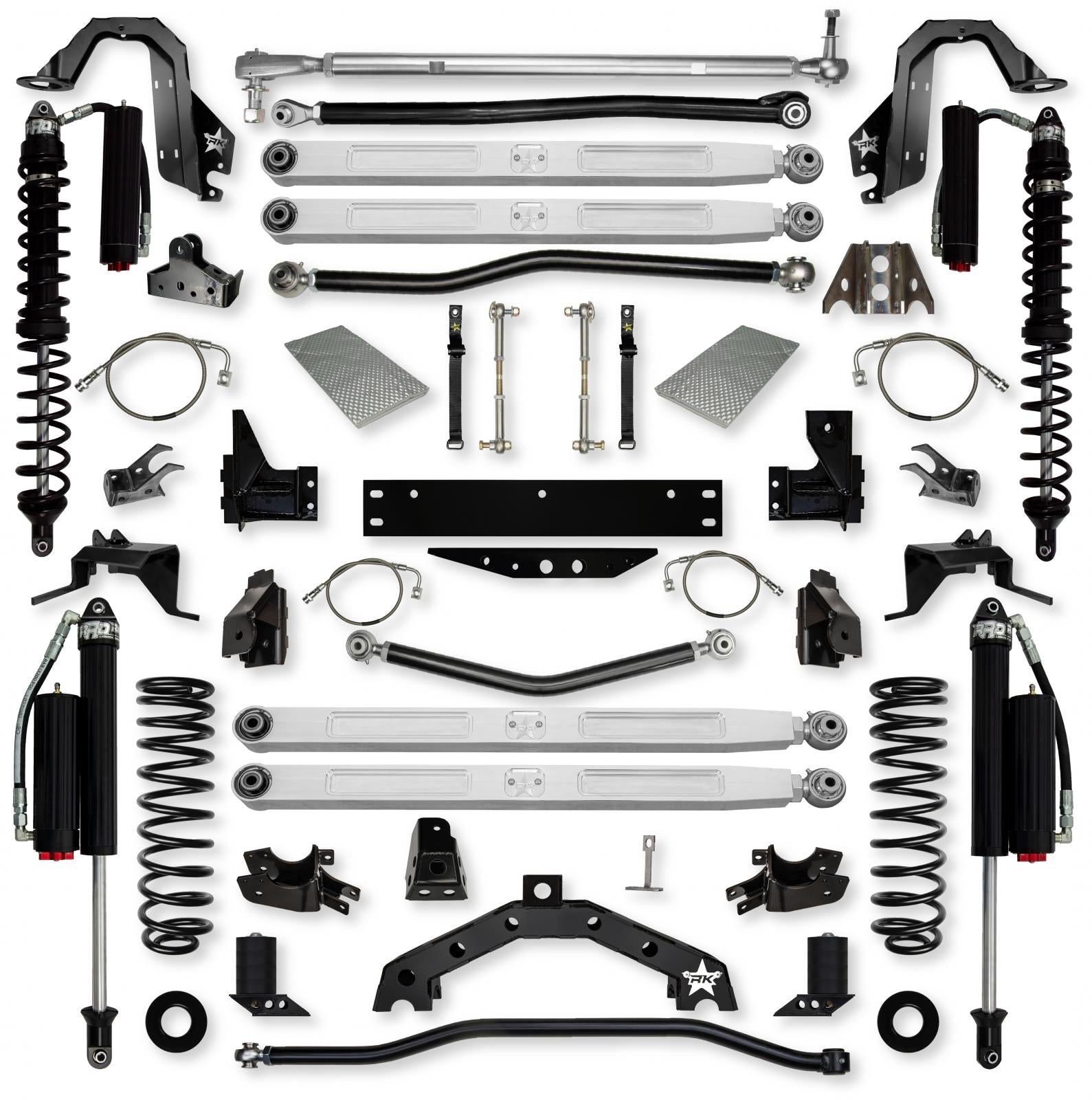 4.5 Inch X-Factor X2 Pro Elite Coilover Long-Arm Suspension System for Jeep Wrangler JKU Comp Stage 2 Rock Krawler