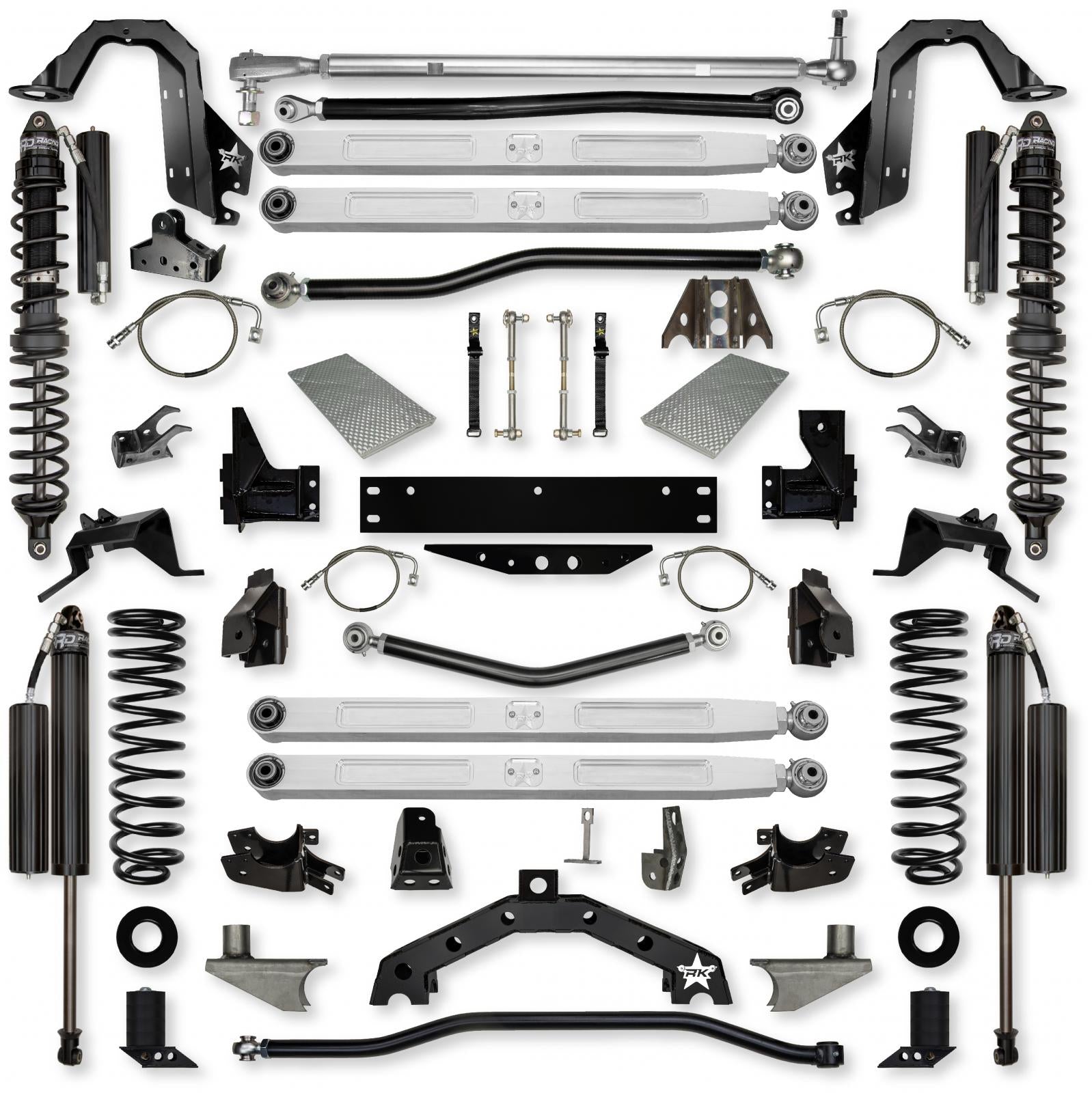 4.5 Inch X Factor X2 Pro Elite 6 Inch Stretch Coilover Long-Arm Suspension System For Jeep Wrangler JK Comp Stage 1 Rock Krawler