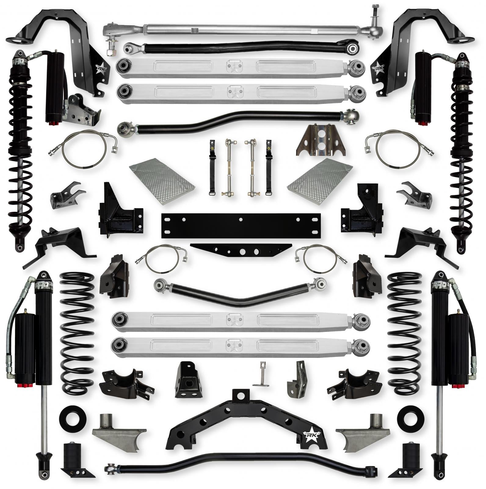 4.5 Inch X Factor X2 Pro Elite 6 Inch Stretch Coilover Long-Arm Suspension System For Jeep Wrangler JK Comp Stage 2 Rock Krawler