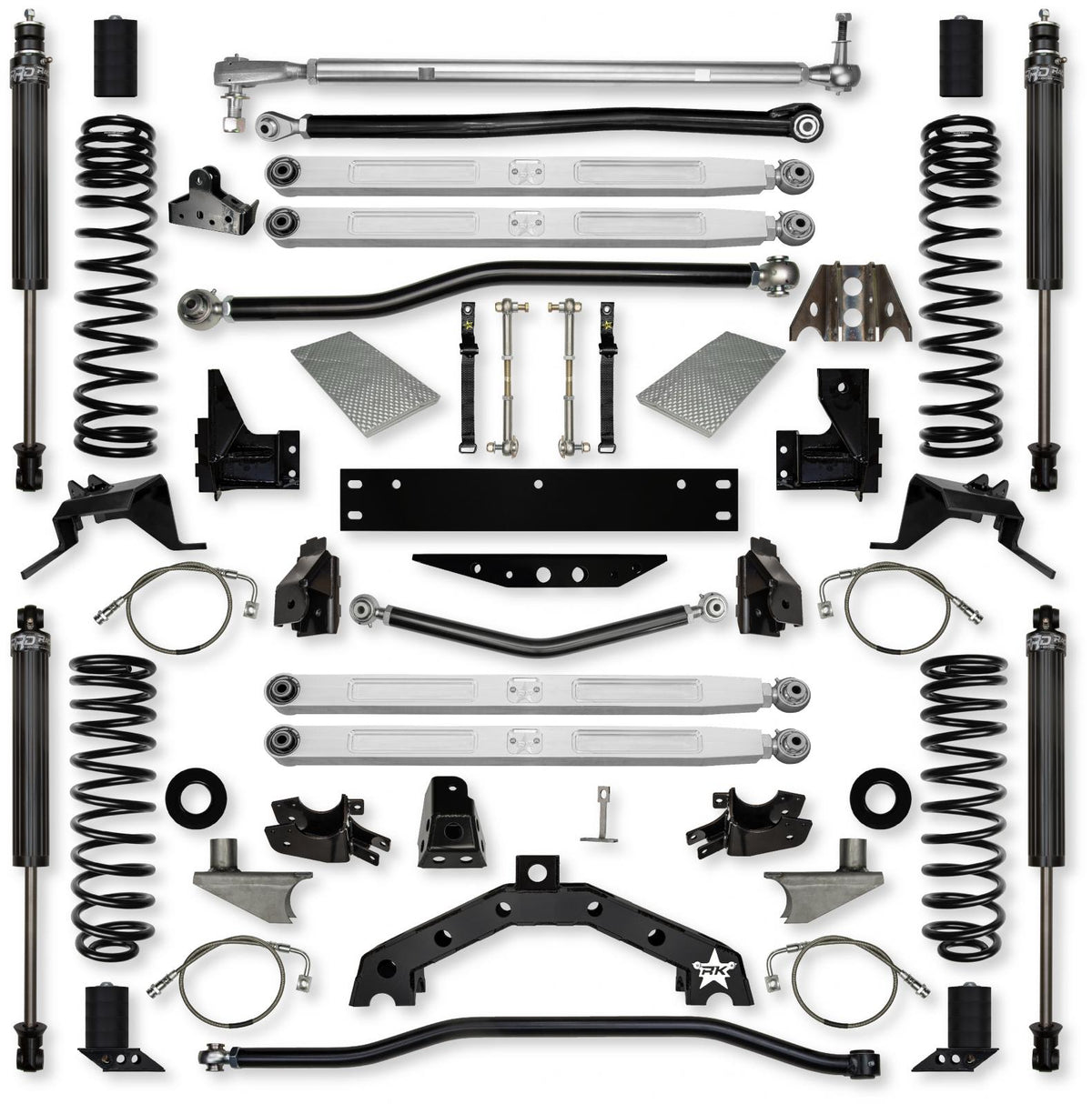 4.5 Inch X Factor X2 Pro Elite 6 Inch Stretch Long-Arm Suspension System For Jeep Wrangler JK With IFP Shocks Rock Krawler