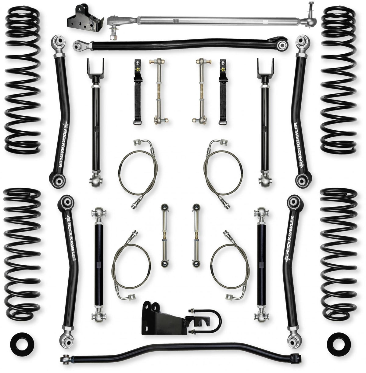4.5 Inch X-Factor Mid-Arm Suspension System for Jeep Wrangler JK With No Shocks Rock Krawler