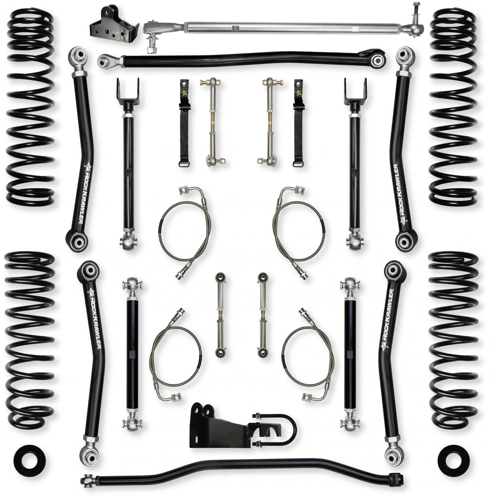 4.5 Inch X-Factor Mid-Arm Suspension System for Jeep Wrangler JKU With No Shocks Rock Krawler