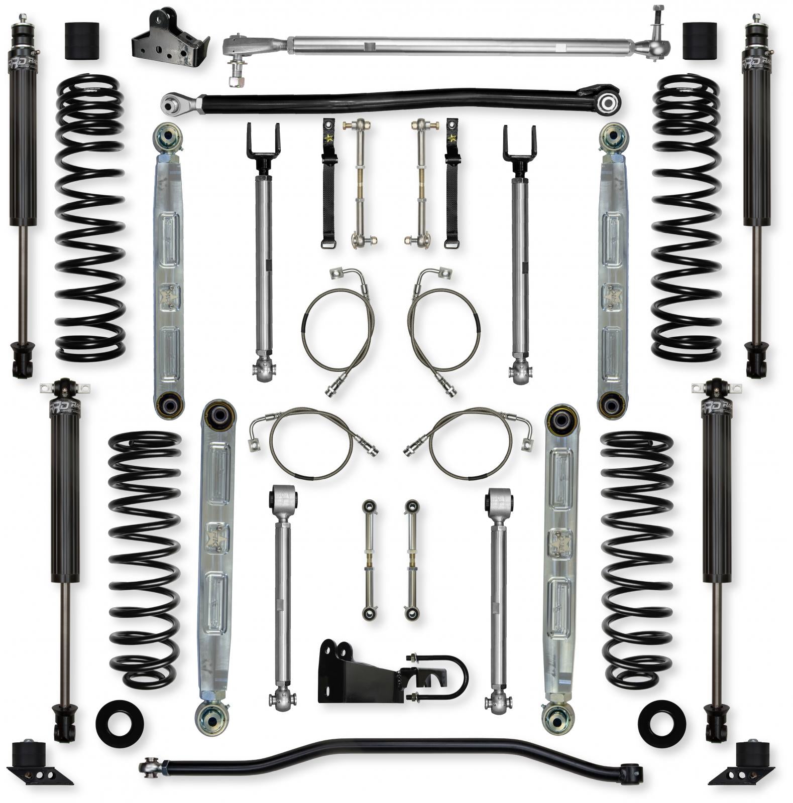 4.5 Inch X-Factor Pro Elite Mid-Arm Suspension System for Jeep Wrangler JK With IFP Shocks Rock Krawler