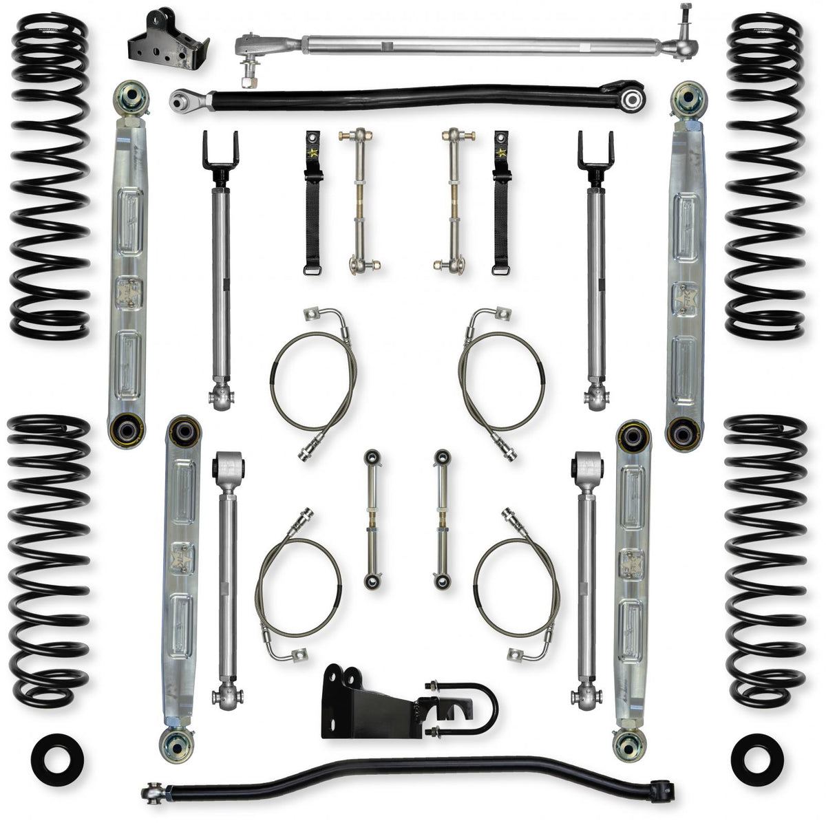 4.5 Inch X-Factor Pro Elite Mid-Arm Suspension System for Jeep Wrangler JKU With No Shocks Rock Krawler