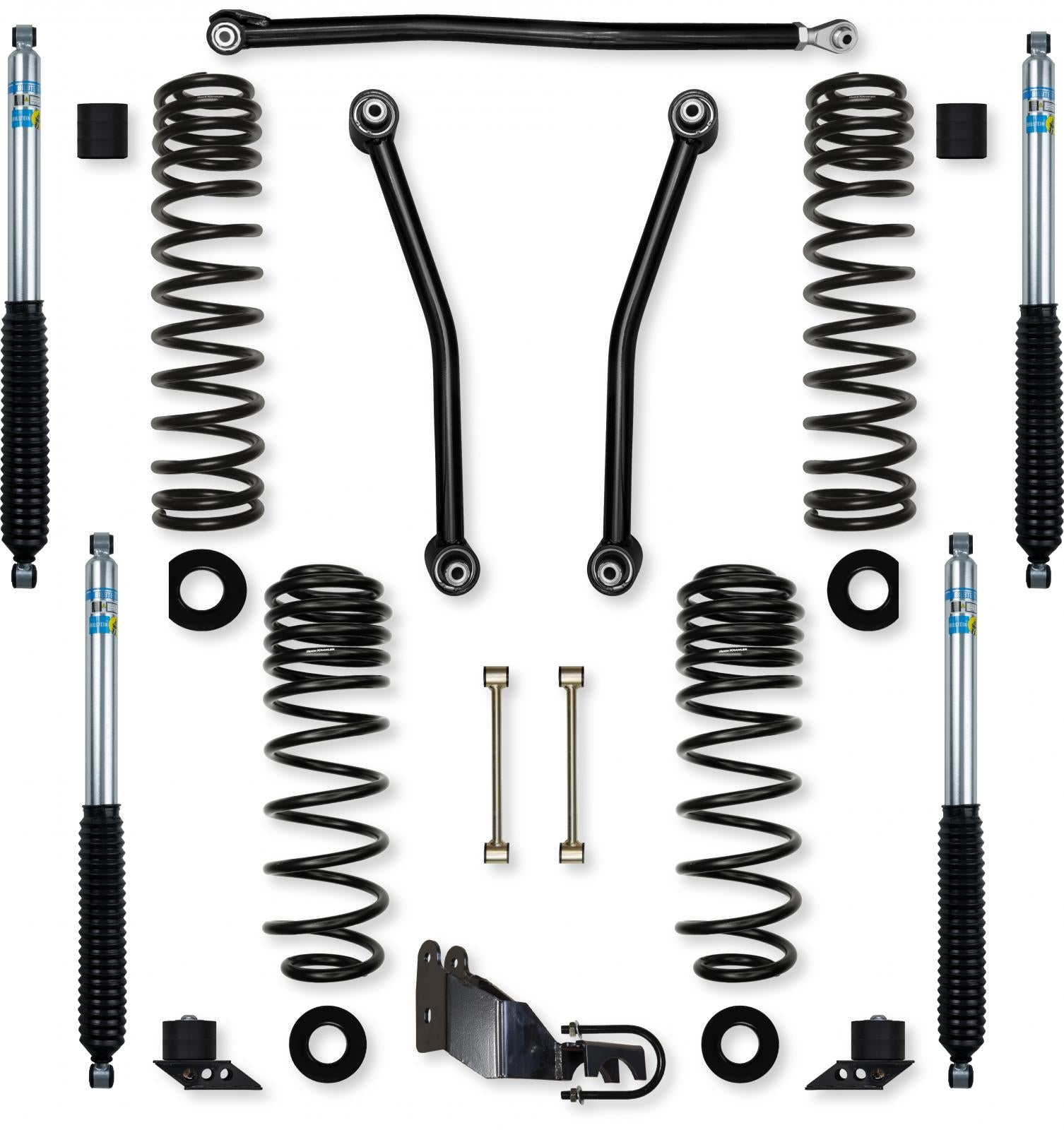 2.5 Inch Adventure Mid-Arm Suspension System for Jeep Wrangler JLU Diesel Models Comp Stage 1 With Bilstein Shocks Rock Krawler