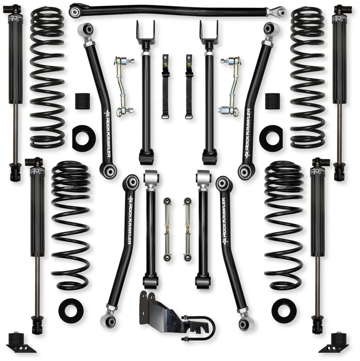 2.5 Inch Adventure X Mid-Arm Suspension System for Jeep Wrangler JLU 4XE Models With IFP Shocks Rock Krawler