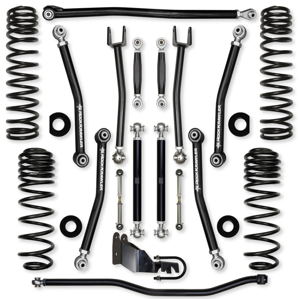 2.5 Inch X-Factor No Limits Mid-Arm Suspension System for Jeep Wrangler JL Gas Models With No Shocks Rock Krawler