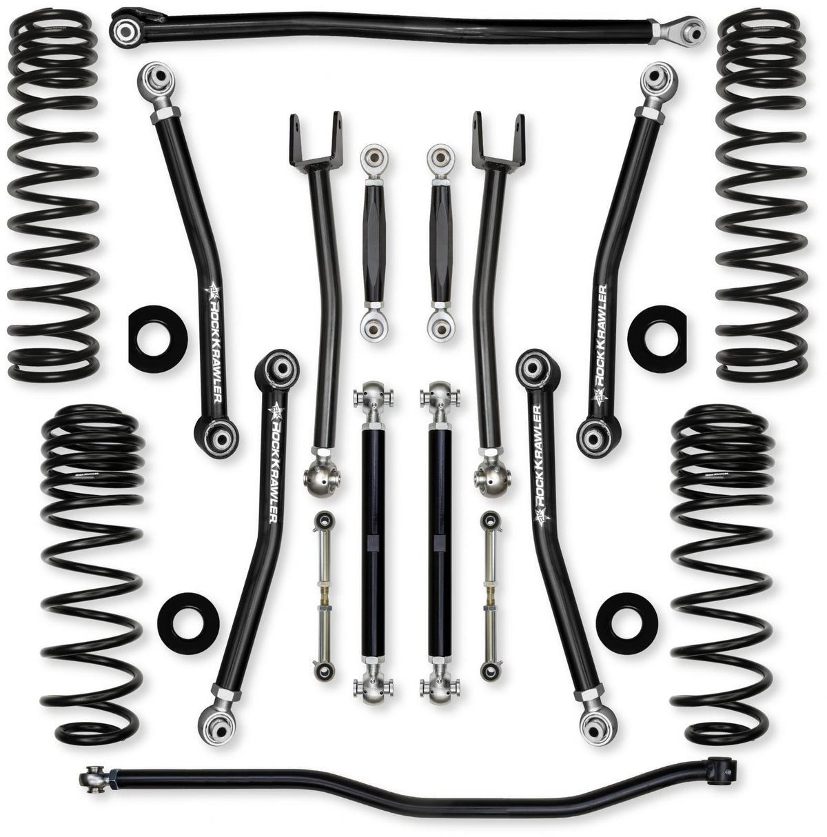 2.5 Inch X-Factor No Limits Mid-Arm Suspension System for Jeep Wrangler JLU 392 Models With No Shocks Rock Krawler