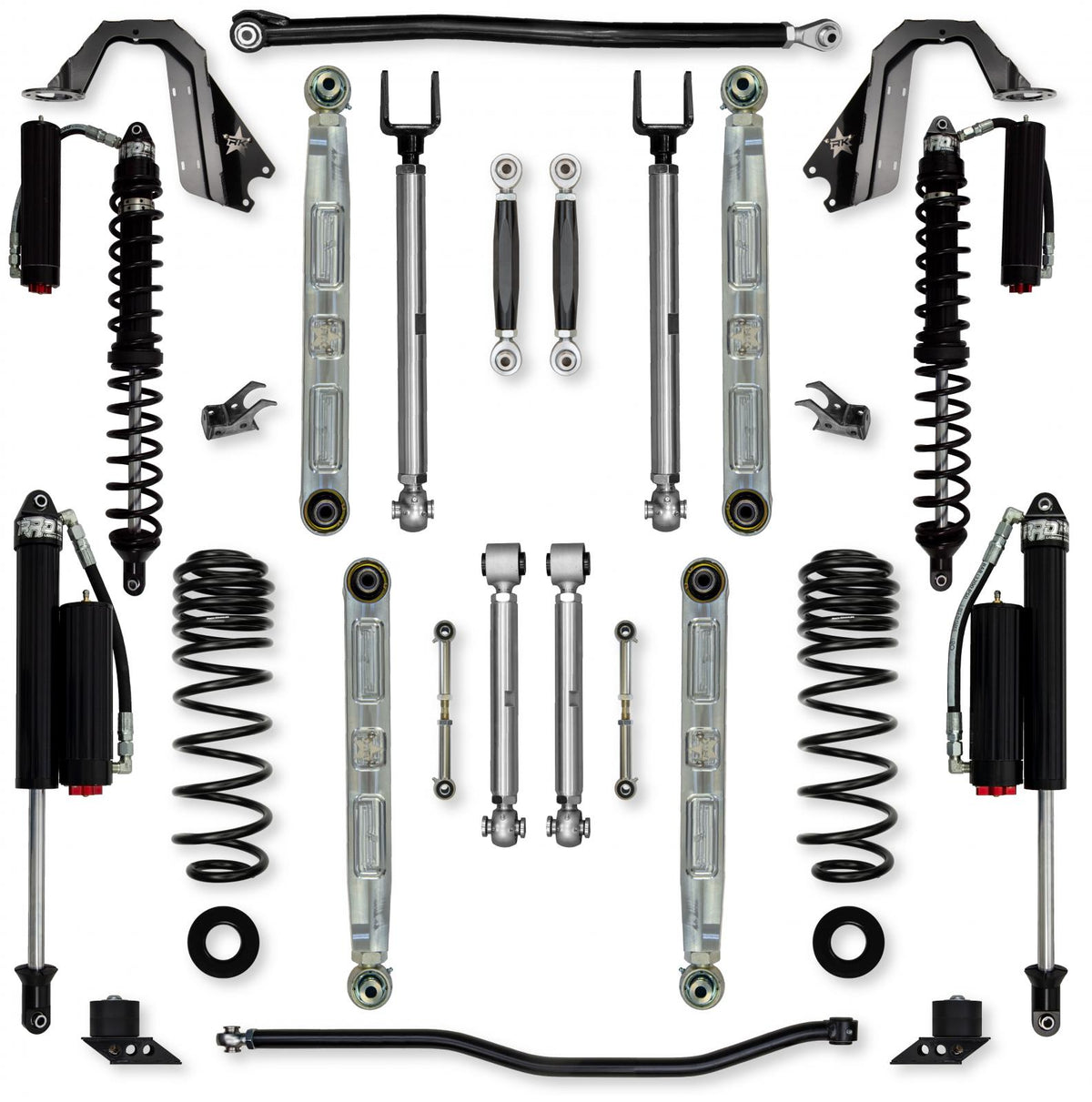 2.5 Inch X-Factor Pro Elite Coilover No Limits Mid-Arm Suspension System for Jeep Wrangler JLU 392 Models Comp Stage 2 Rock Krawler