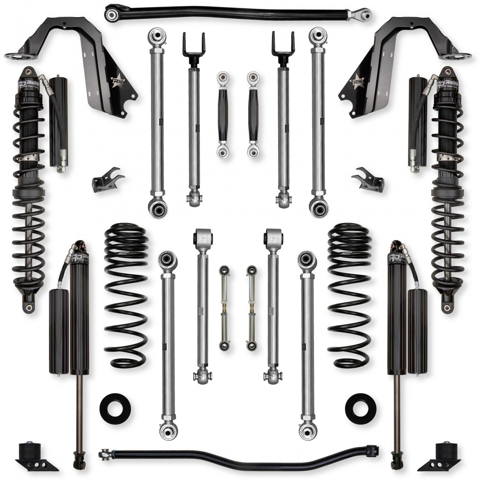 2.5 Inch X-Factor PRO No Limits Mid-Arm Suspension System for Jeep Wrangler JLU 392 Models Comp Stage 1 Rock Krawler