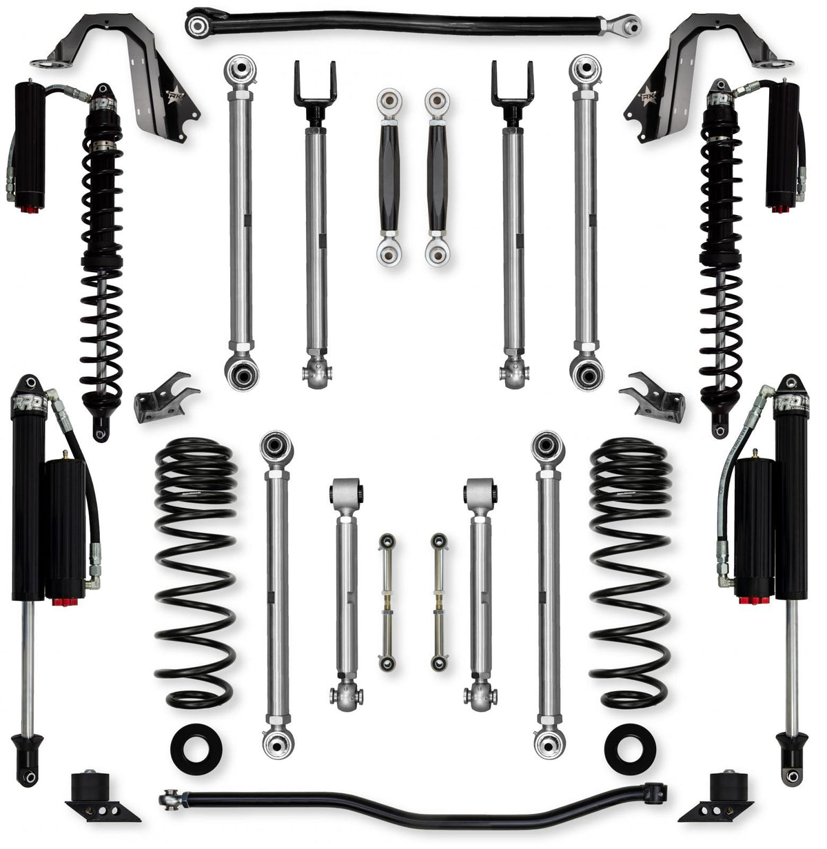 2.5 Inch X-Factor PRO No Limits Mid-Arm Suspension System for Jeep Wrangler JLU 392 Models Comp Stage 2 Rock Krawler