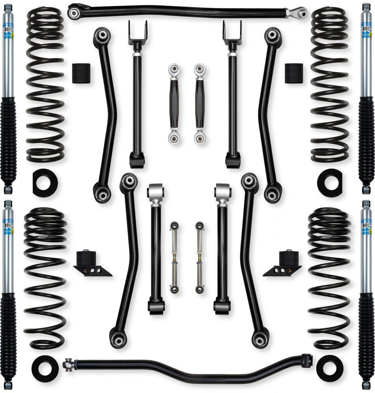 2.5 Inch Ultimate Adventure No Limits Mid-Arm Suspension System for Jeep Wrangler JLU 392 Models With Bilstein Shocks Rock Krawler