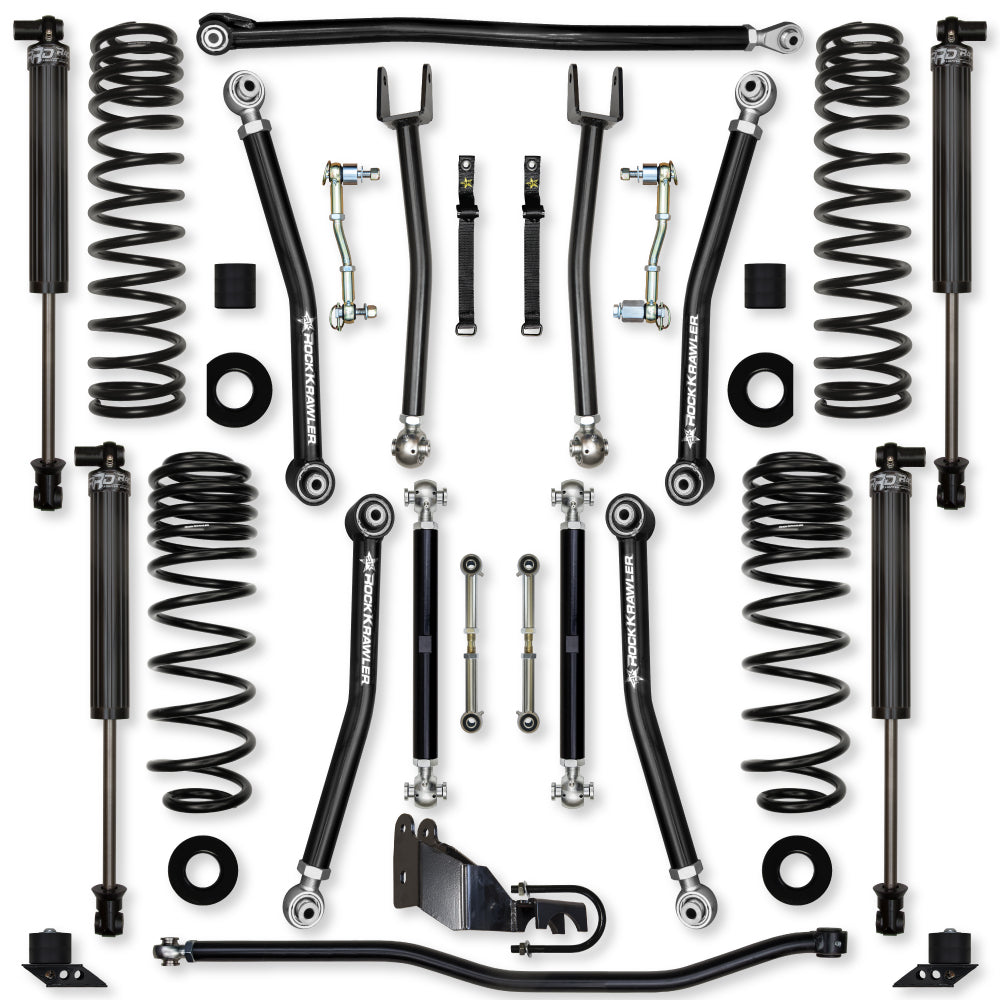 2.5 Inch X-Factor Mid-Arm Suspension System for Jeep Wrangler JL Gas Models With IFP Shocks Rock Krawler