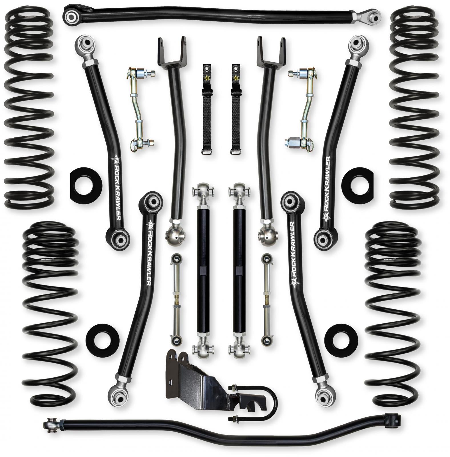 2.5 Inch X-Factor Mid-Arm Suspension System for Jeep Wrangler JLU Gas Models With No Shocks Rock Krawler