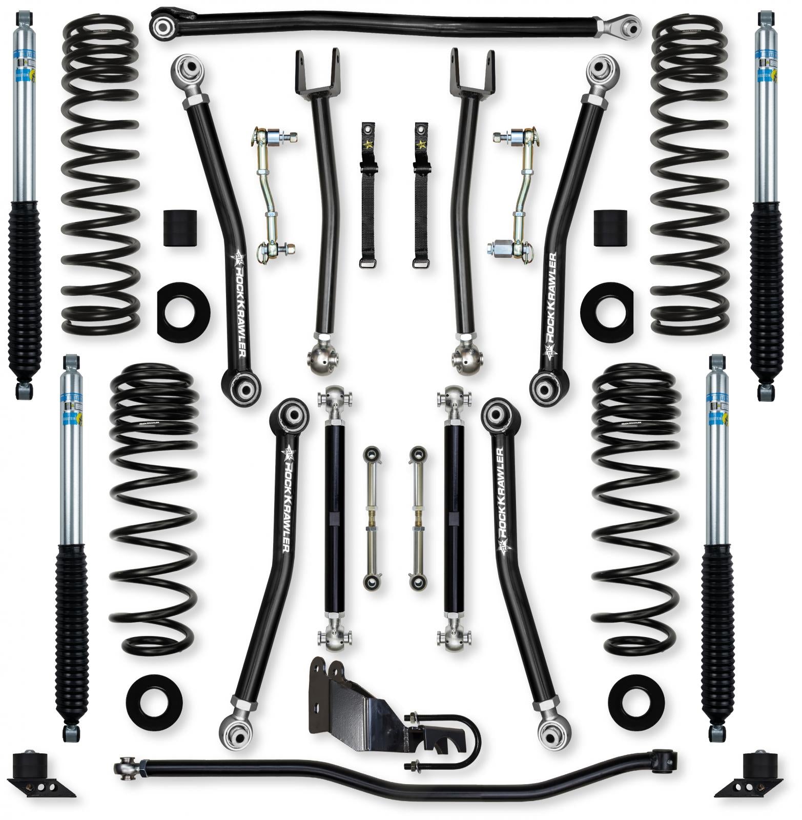 2.5 Inch X-Factor Mid-Arm Suspension System for Jeep Wrangler JLU Diesel Models With Bilstein Shocks Rock Krawler