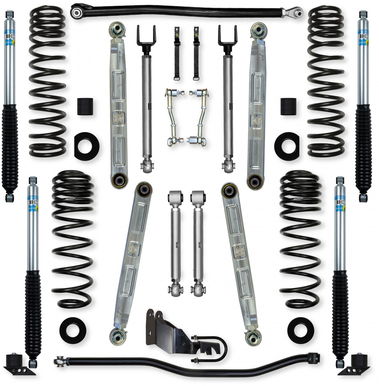 2.5 Inch X-Factor Pro Elite Mid-Arm Suspension System for Jeep Wrangler JLU Diesel Models With Bilstein Shocks Rock Krawler