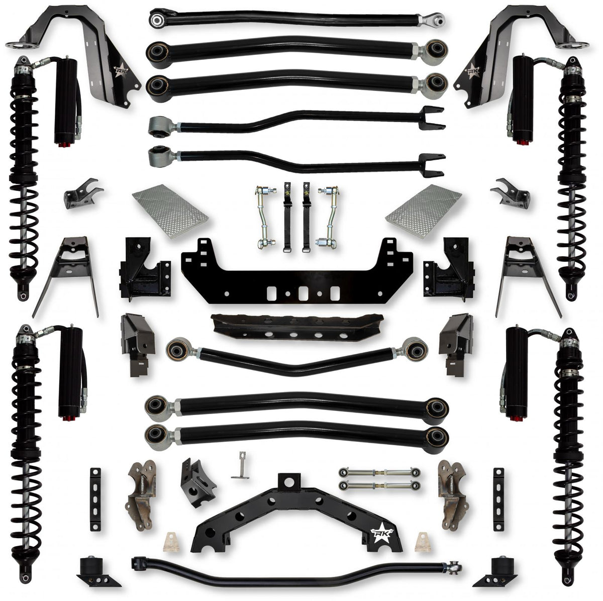 3.5 Inch Adventure X2 Coilover Long-Arm Suspension System for Jeep Wrangler JLU Diesel Models Comp Stage 1 Trail Runner System Stage 2 Rock Krawler