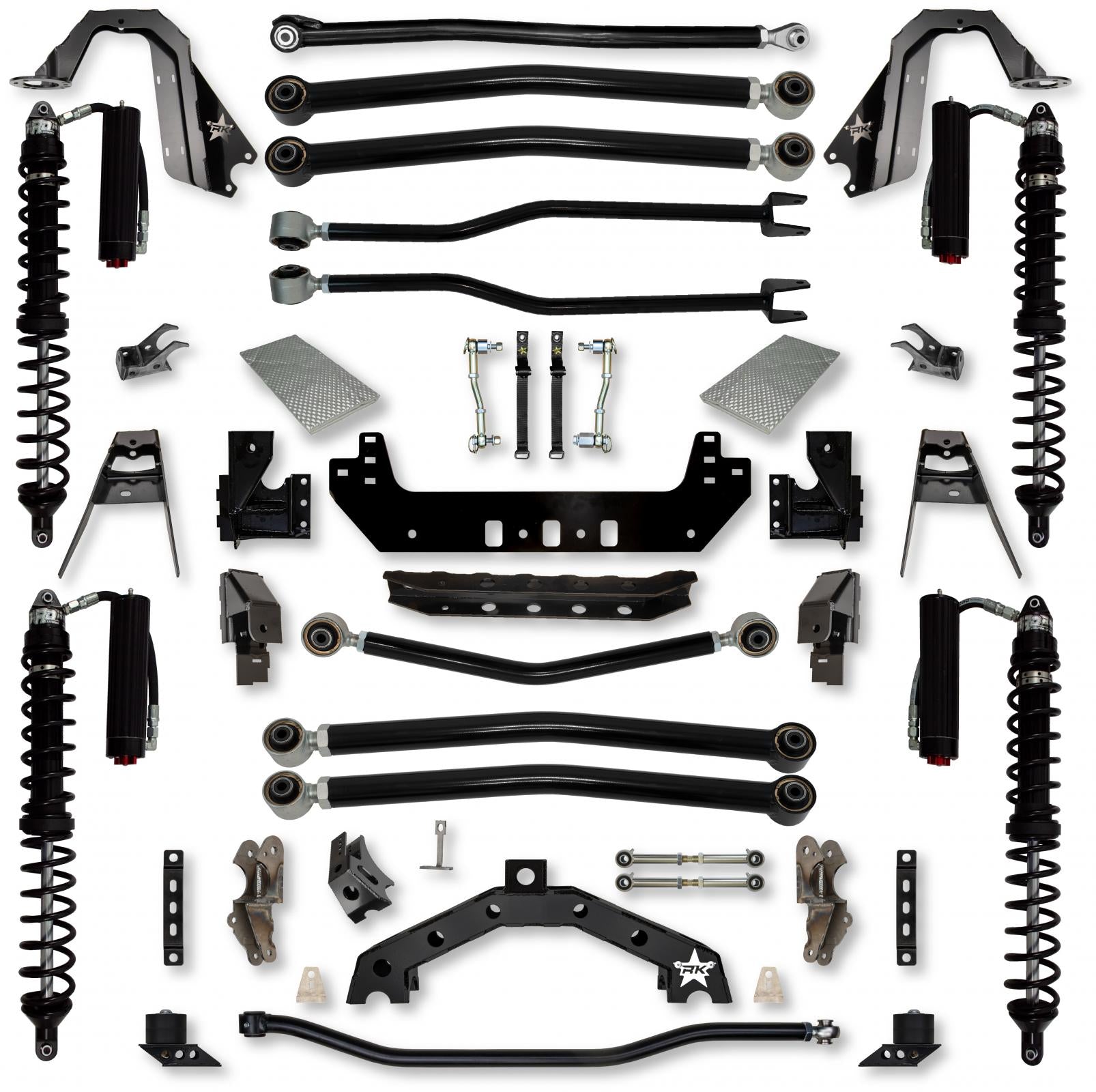 3.5 Inch Adventure X2 Coilover Long-Arm Suspension System for Jeep Wrangler JLU Gas Models Comp Stage 1 Trail Runner System Stage 2 Rock Krawler