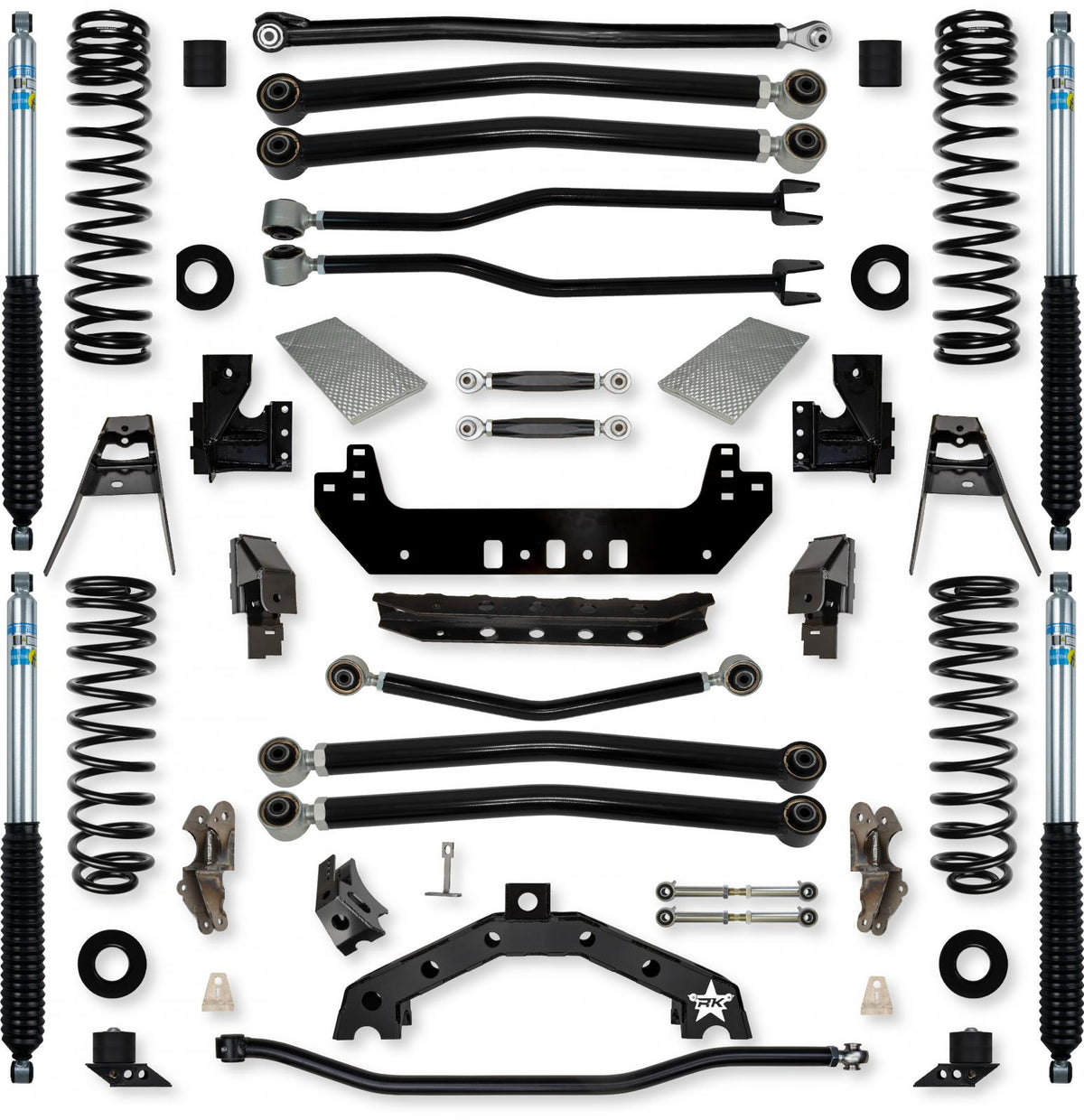 3.5 Inch Adventure X2 No Limits Long-Arm Suspension System for Jeep Wrangler JLU Diesel Models With Bilstein Shocks Rock Krawler