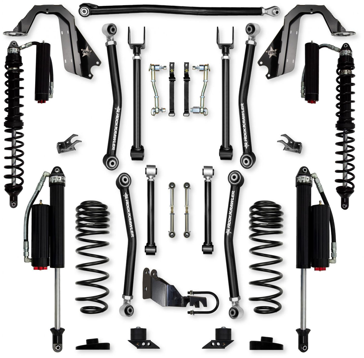 3.5 Inch Adventure X Coilover Mid-Arm Suspension System for Jeep Wrangler JLU 4XE Models Comp System Stage 2 Rock Krawler