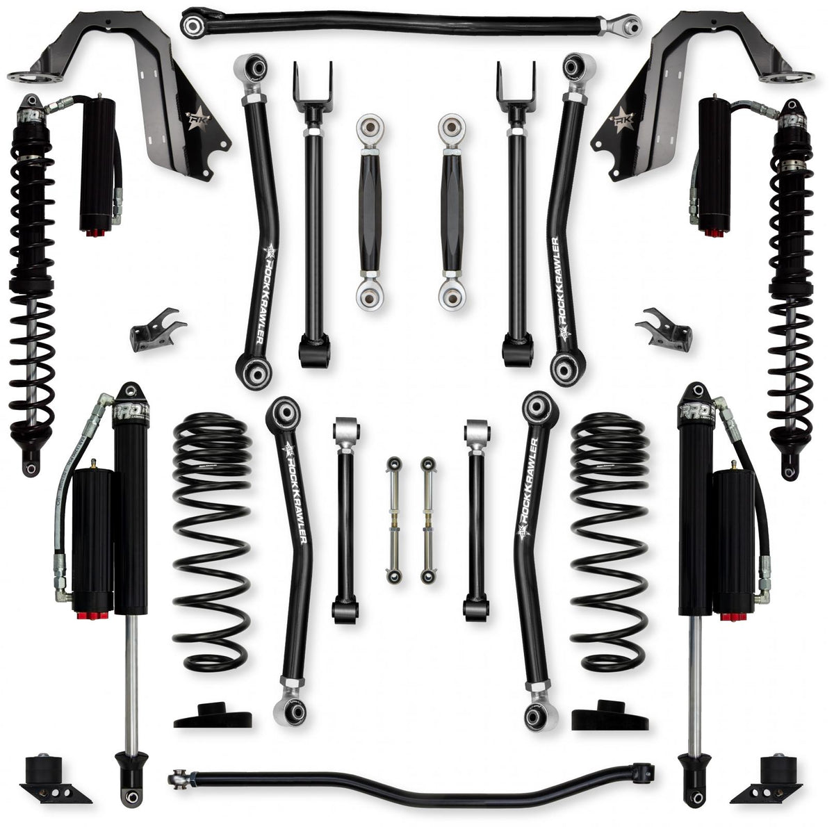 3.5 Inch Adventure X Coilover No Limits Mid-Arm Suspension System for Jeep Wrangler JLU 392 Models Comp System Stage 2 Rock Krawler