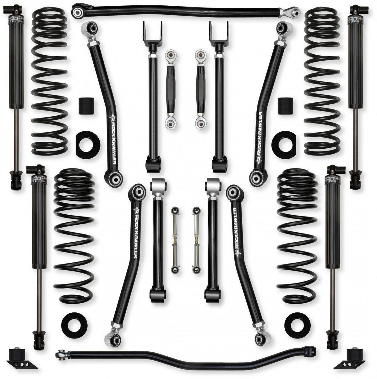 3.5 Inch Adventure X No Limits Mid-Arm Suspension System for Jeep Wrangler JLU 392 Models With IFP Shocks Rock Krawler