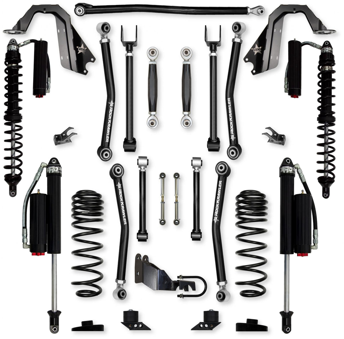 3.5 Inch Adventure X Coilover No Limits Mid-Arm Suspension System for Jeep Wrangler JLU Gas Models Comp System Stage 2 Rock Krawler