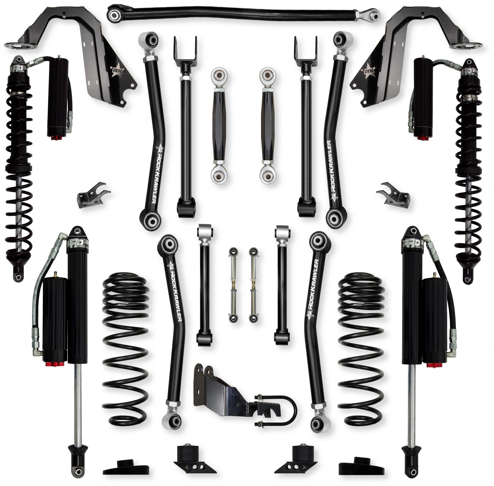 3.5 Inch Adventure X Coilover No Limits Mid-Arm Suspension System for Jeep Wrangler JLU 4XE Models Comp System Stage 2 Rock Krawler