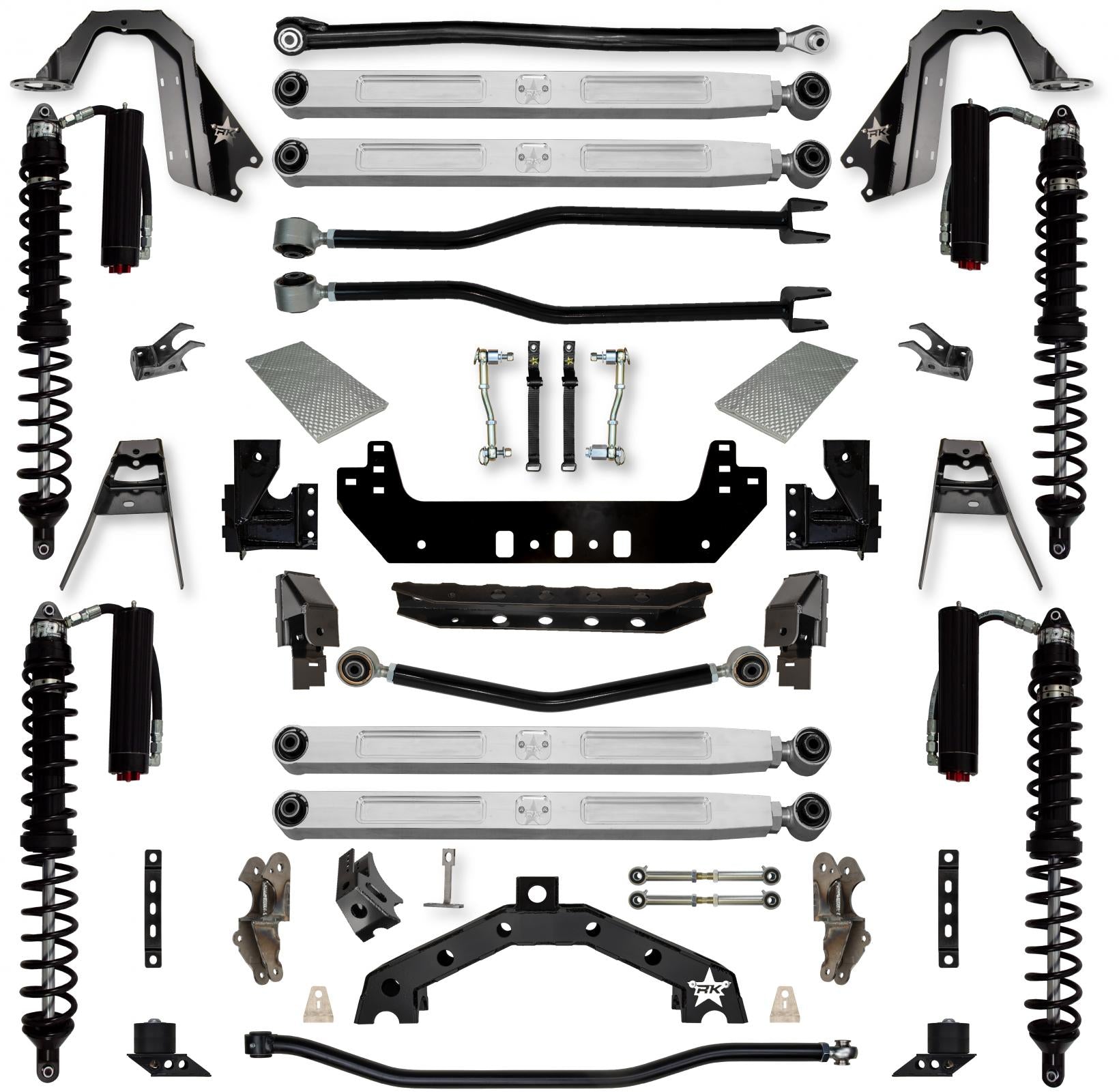 3.5 Inch Adventure X2 Pro Elite Coilover Long-Arm Suspension System for Jeep Wrangler JL Gas Models Comp Stage 1 Trail Runner System Stage 2 Rock Krawler