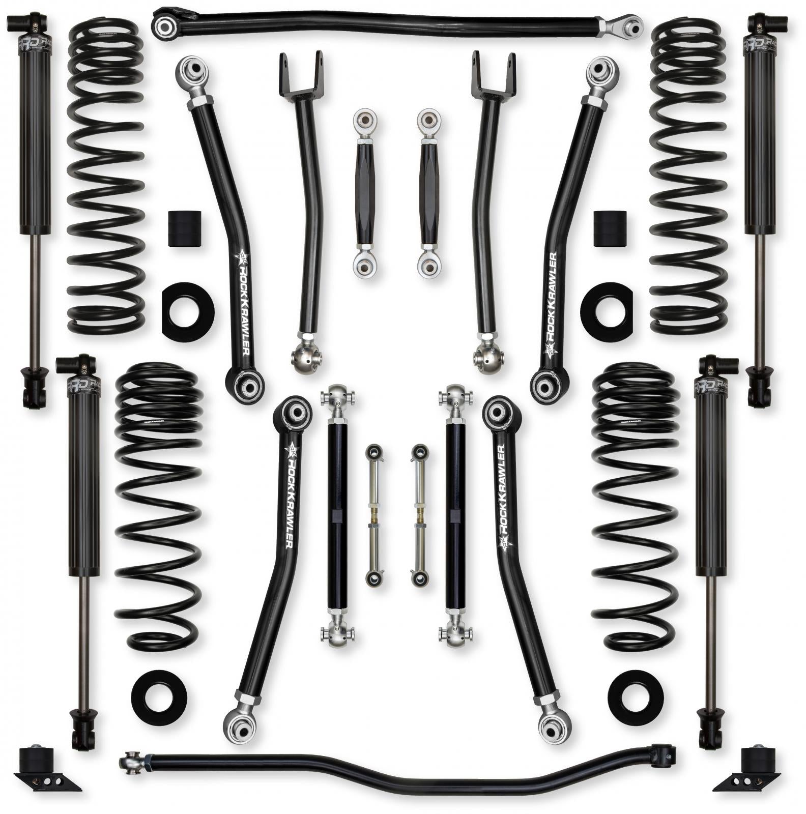 3.5 Inch X-Factor No Limits Mid-Arm Suspension System for Jeep Wrangler JLU 392 Models With IFP Shocks Rock Krawler