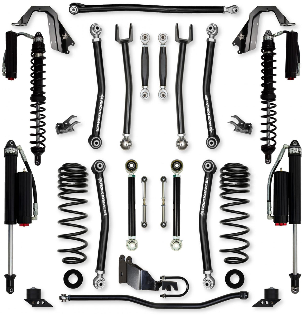 3.5 Inch X-Factor No Limits Mid-Arm Suspension System for Jeep Wrangler JLU Diesel Models Comp System Stage 2 Rock Krawler