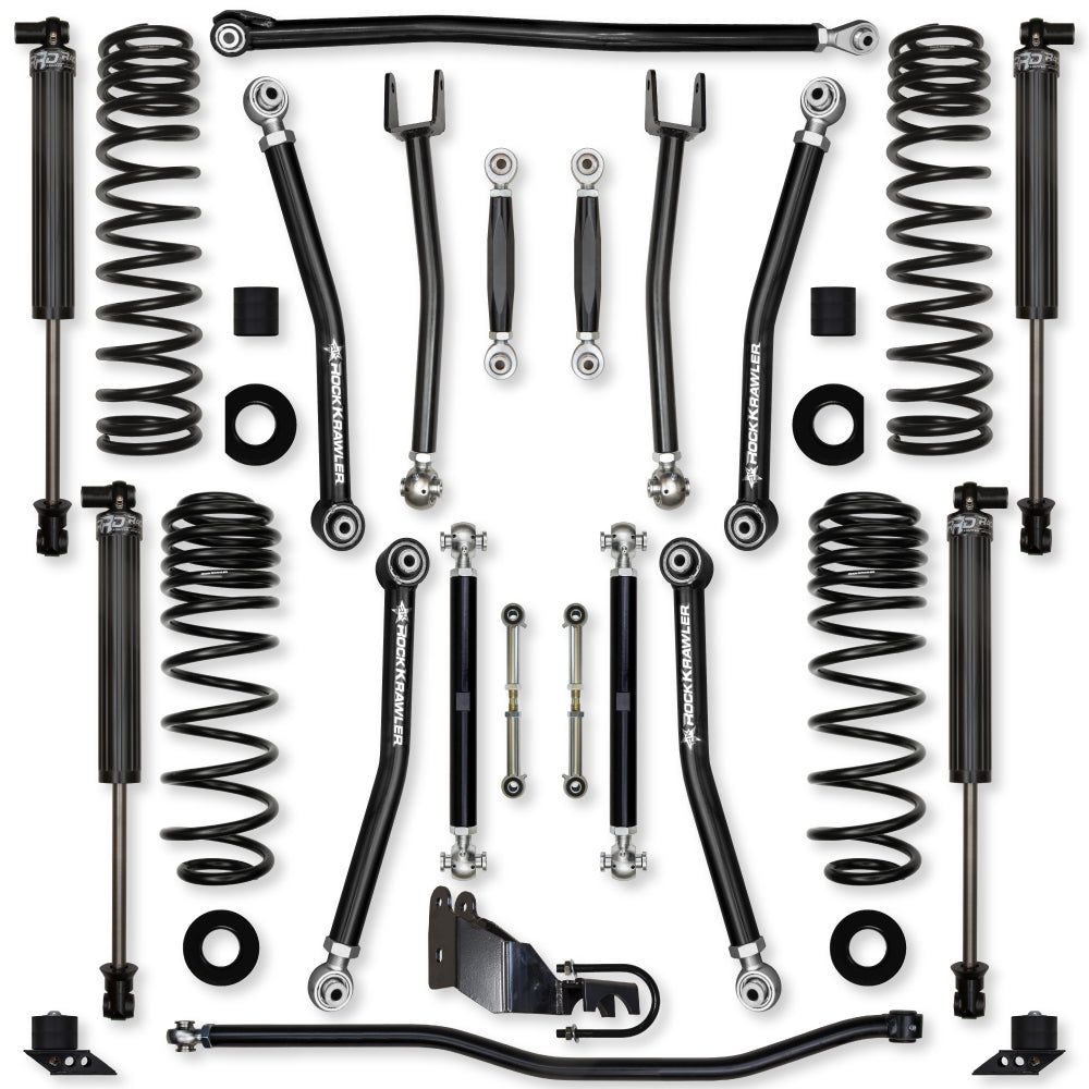 3.5 Inch X-Factor No Limits Mid-Arm Suspension System for Jeep Wrangler JLU Diesel Models With IFP Shocks Rock Krawler