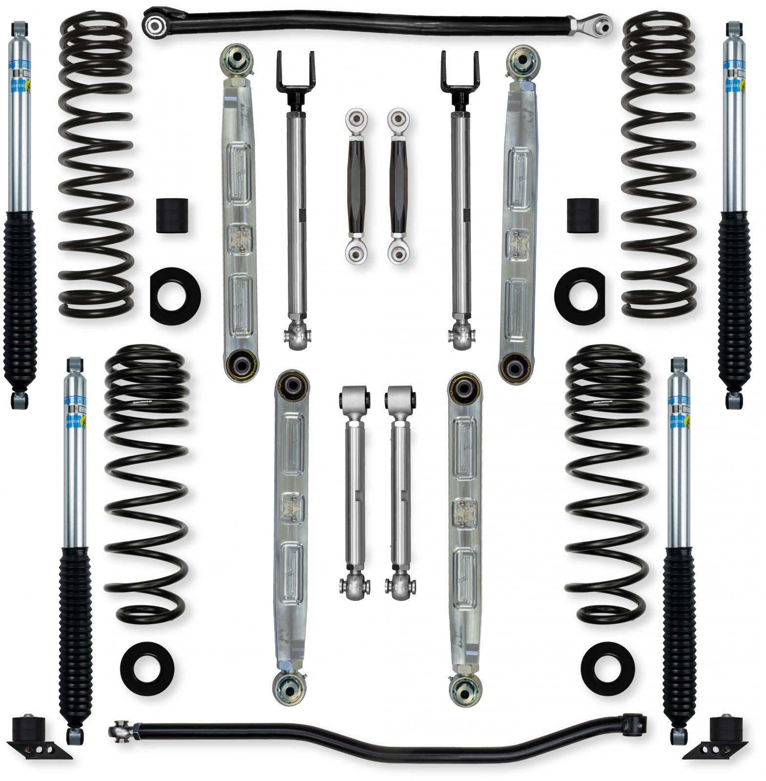 3.5 Inch X-Factor Pro Elite No Limits Mid-Arm Suspension System for Jeep Wrangler JLU 392 Hemi Models With Bilstein Shocks Rock Krawler