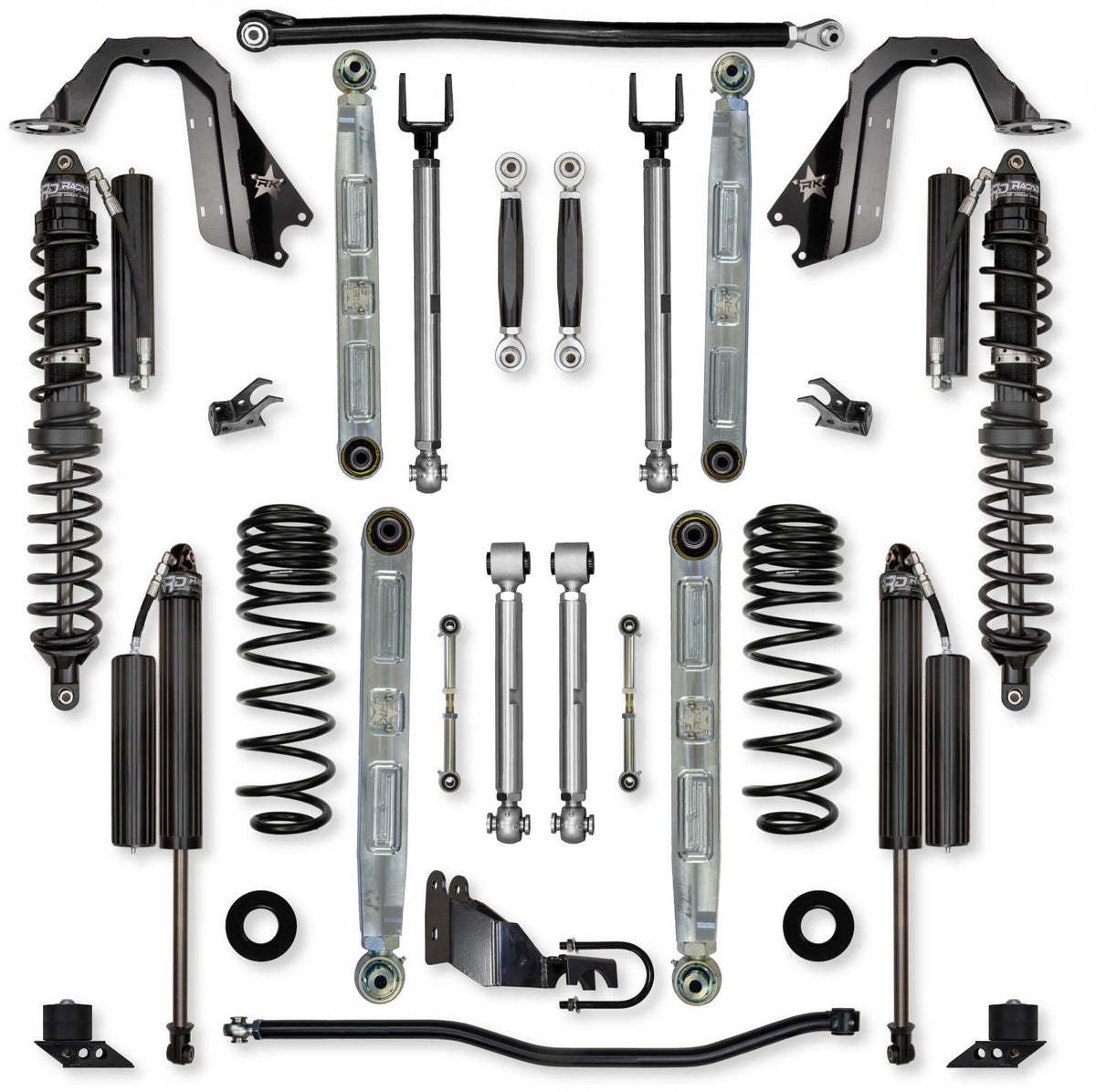 3.5 Inch X-Factor Pro Elite Coilover No Limits Mid-Arm Suspension System for Jeep Wrangler JLU Gas Models Comp Stage 1 Rock Krawler