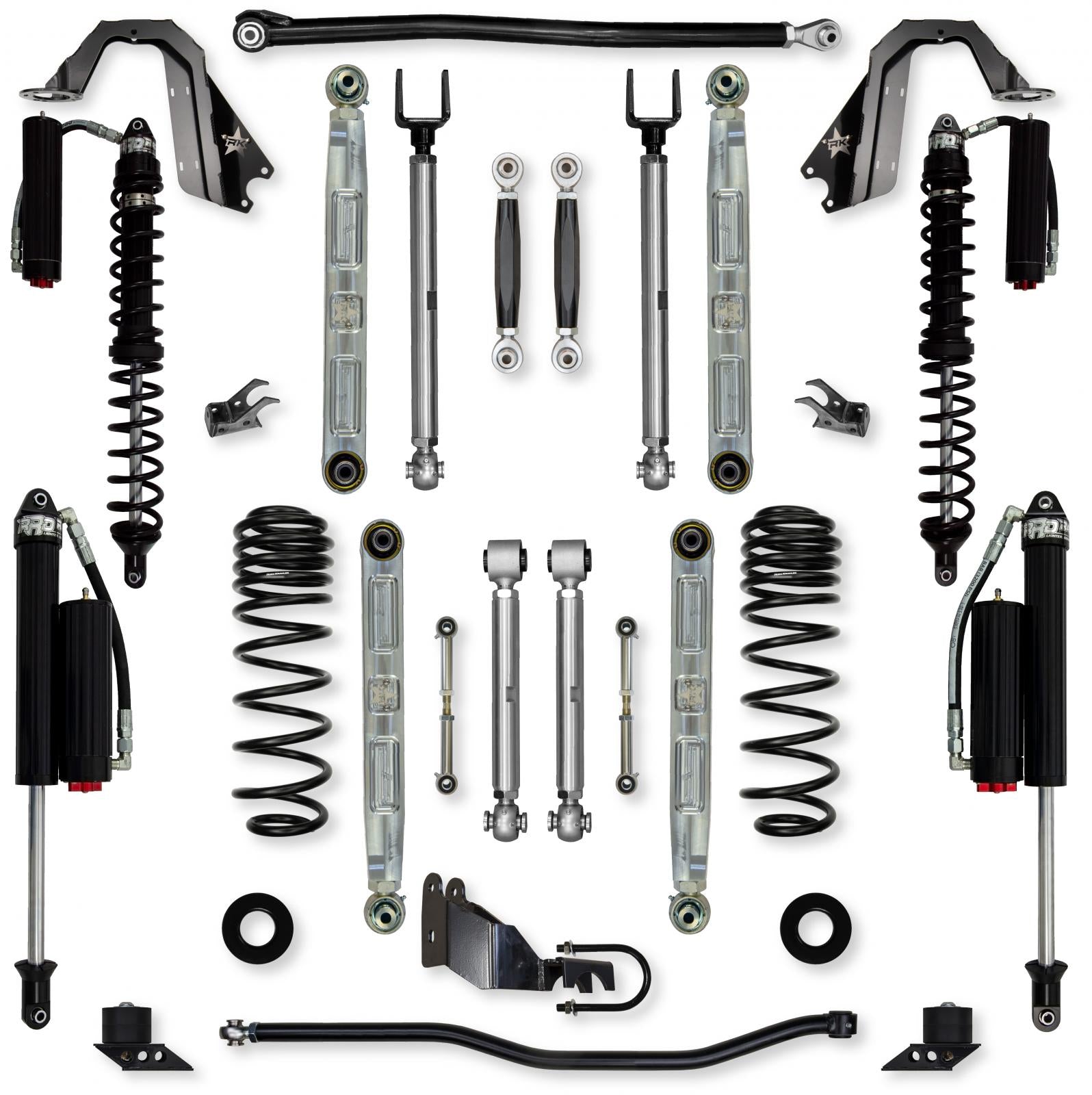 3.5 Inch X-Factor Pro Elite Coilover No Limits Mid-Arm System for Jeep Wrangler JLU Diesel Models Comp System Stage 2 Rock Krawler