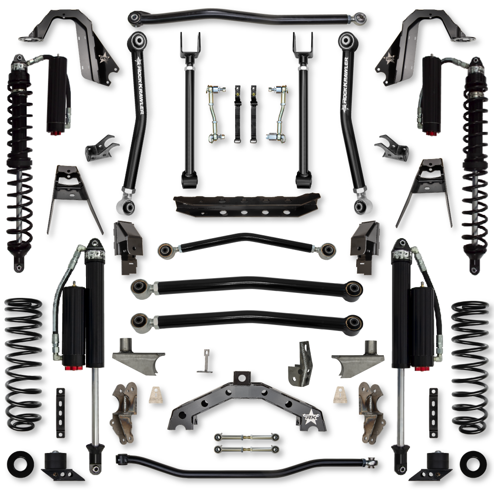 3.5 Inch T-Rex Coilover w/ 6 Inch Rear Stretch Hybrid System For Jeep Wrangler JL Rock Krawler