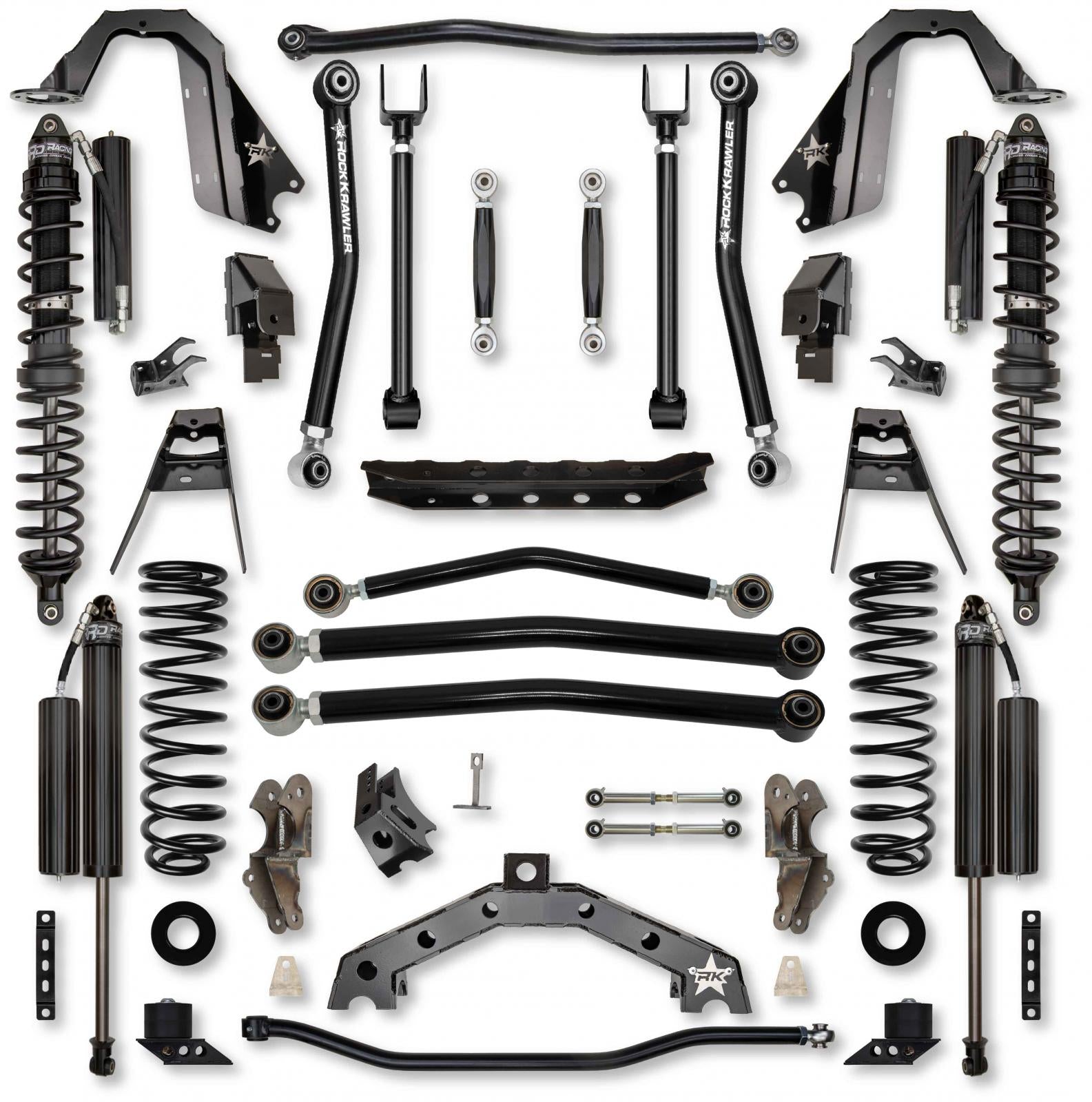3.5 Inch T-REX Coilover No Limits Suspension System for Jeep Wrangler JLU 4XE Models Comp Stage 1 Rock Krawler