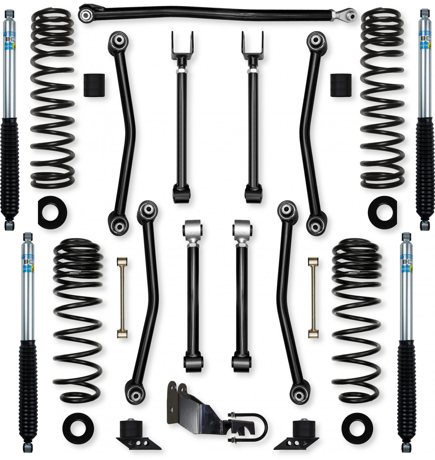3.5 Inch Ultimate Adventure Mid-Arm Suspension System for Jeep Wrangler JLU Gas Models With Bilstein Shocks Rock Krawler
