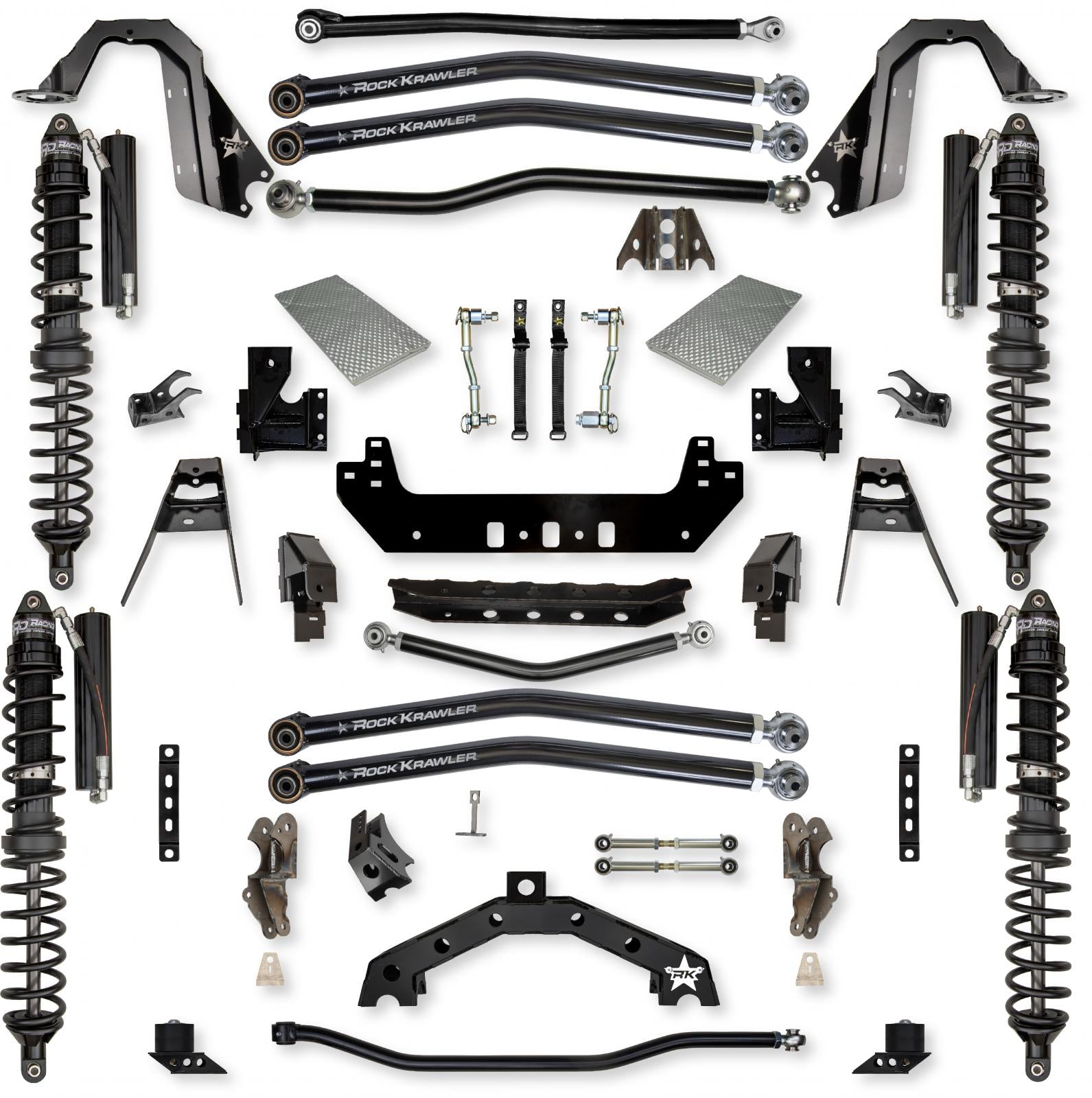 3.5 Inch X-Factor X2 Coilover Long-Arm Suspension System for Jeep Wrangler JL Gas Models Trail Runner System Stage 1 Rock Krawler