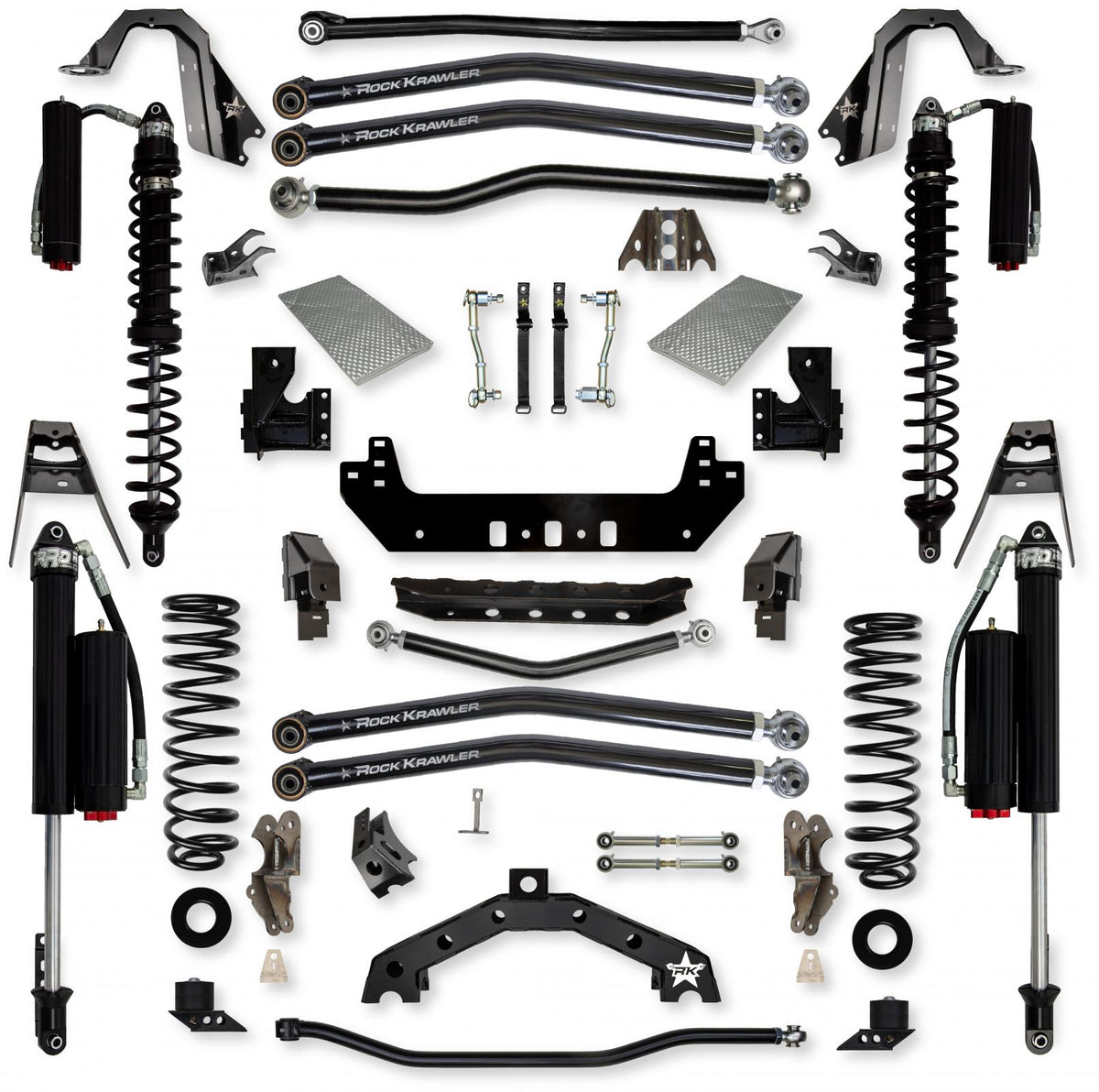 3.5 Inch X-Factor X2 Coilover Long-Arm Suspension System for Jeep Wrangler JLU Gas Models Comp System Stage 2 Rock Krawler