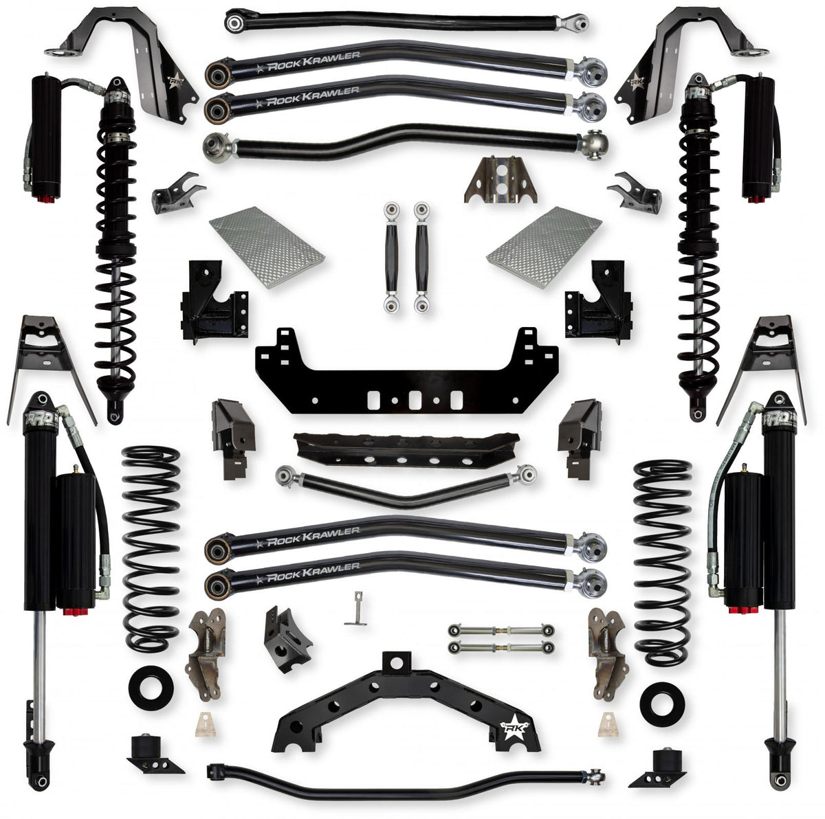 3.5 Inch X-Factor X2 Coilover No Limits Long-Arm Suspension System for Jeep Wrangler JL Gas Models Comp System Stage 2 Rock Krawler