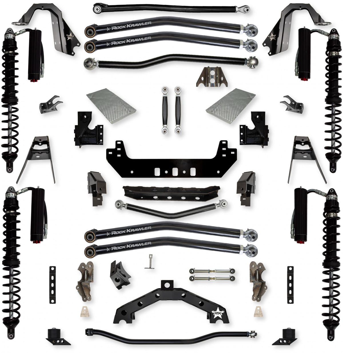3.5 Inch X-Factor X2 Coilover No Limits Long-Arm Suspension System for Jeep Wrangler JL Gas Models Trail Runner System Stage 2 Rock Krawler