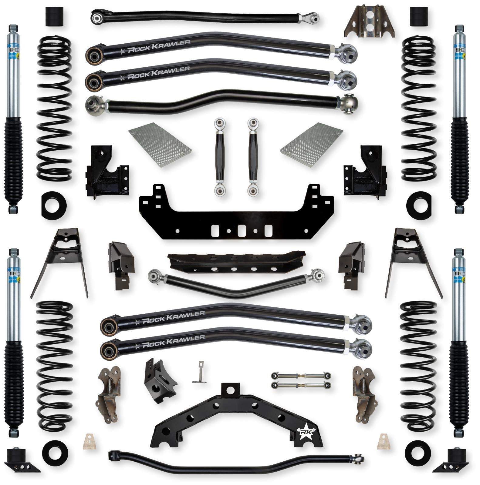 3.5 Inch X-Factor X2 No Limits Long-Arm Suspension System for Jeep Wrangler JLU 392 Models With Bilstein Shocks Rock Krawler