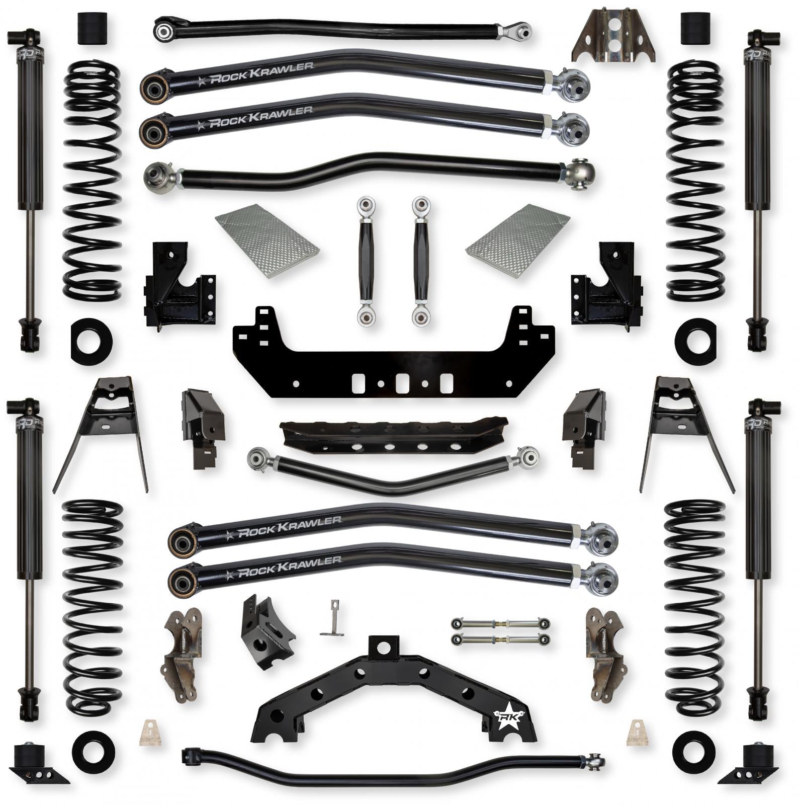 3.5 Inch X-Factor X2 No Limits Long-Arm Suspension System for Jeep Wrangler JLU Gas Models With IFP Shocks Rock Krawler