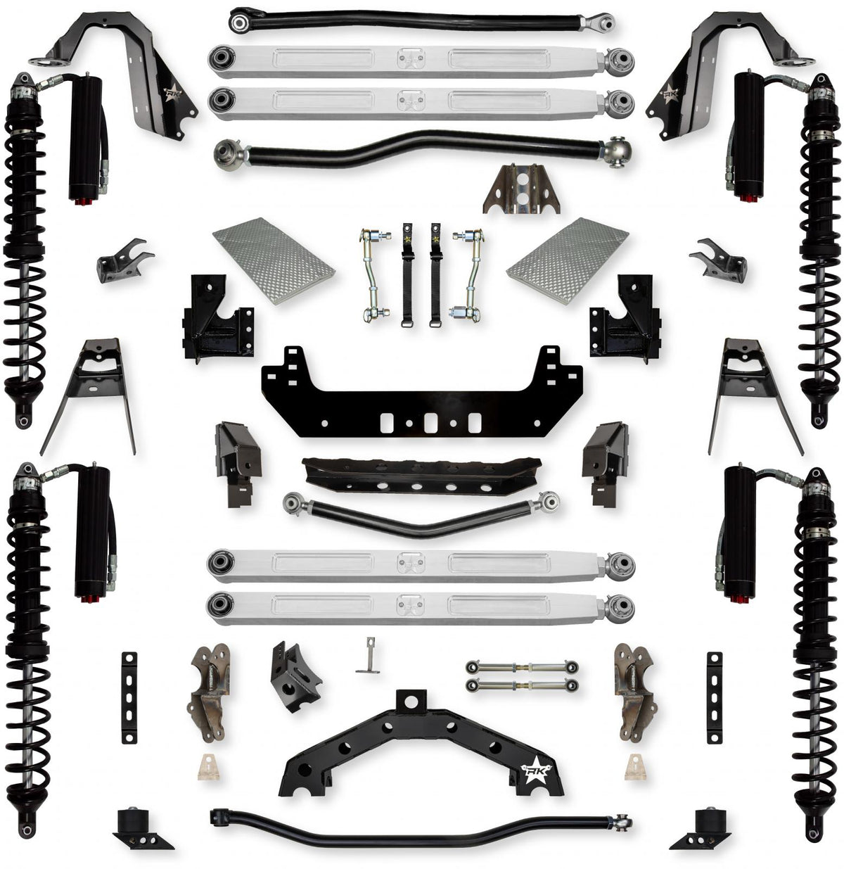 3.5 Inch X-Factor X2 Pro Elite Coilover Long-Arm Suspension System for Jeep Wrangler JLU Gas Models Trail Runner System Stage 2 Rock Krawler