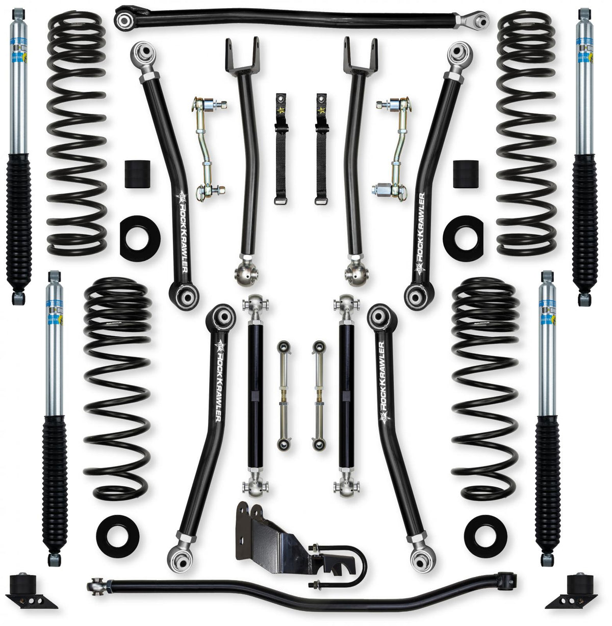 3.5 Inch X-Factor Coilover Mid-Arm Suspension System for Jeep Wrangler JLU Gas Models Comp System Stage 2 Rock Krawler